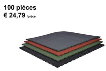 Charger l'image dans la galerie, Dalles de caoutchouc – 100x100x2,5cm – standard granulat - jardin - 100 piéces