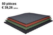 Charger l'image dans la galerie, Dalles de caoutchouc – 100x100x3cm – standard granulat - jardin - 50 piéces