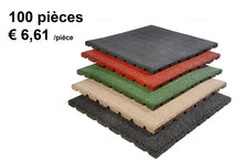 Charger l'image dans la galerie, Dalles de caoutchouc – 50x50x2,5cm – standard granulat - jardin - 100 piece