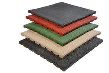 Charger l'image dans la galerie, Dalles de caoutchouc – 50x50x2,5cm – standard granulat - jardin - 100 piece