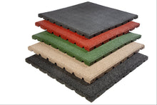 Charger l'image dans la galerie, Dalles de caoutchouc – 50x50x2,5cm – standard granulat - jardin - 10 piece