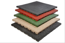 Charger l'image dans la galerie, Dalles de caoutchouc – 50x50x2,5cm – standard granulat - jardin - 50 piece
