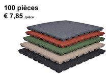 Charger l'image dans la galerie, Dalles de caoutchouc – 50x50x3cm – standard granulat - jardin - 100 piece