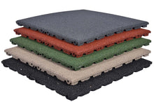 Charger l'image dans la galerie, Dalles de caoutchouc – 50x50x3cm – standard granulat - jardin - 100 piece