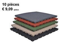 Charger l'image dans la galerie, Dalles de caoutchouc – 50x50x3cm – standard granulat - jardin - 10 piece