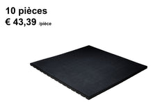 Charger l'image dans la galerie, Dalles de caoutchouc – noir - 100x100x3cm – fine granulat - fitness - 10 piéces