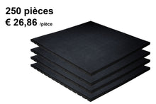 Charger l'image dans la galerie, Dalles de caoutchouc – noir - 100x100x3cm – fine granulat - fitness - 250 piéces