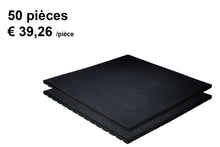 Charger l'image dans la galerie, Dalles de caoutchouc – noir - 100x100x3cm – fine granulat - fitness - 50 piéces