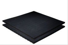 Charger l'image dans la galerie, Dalles de caoutchouc – noir - 100x100x3cm – fine granulat - fitness - 50 piéces