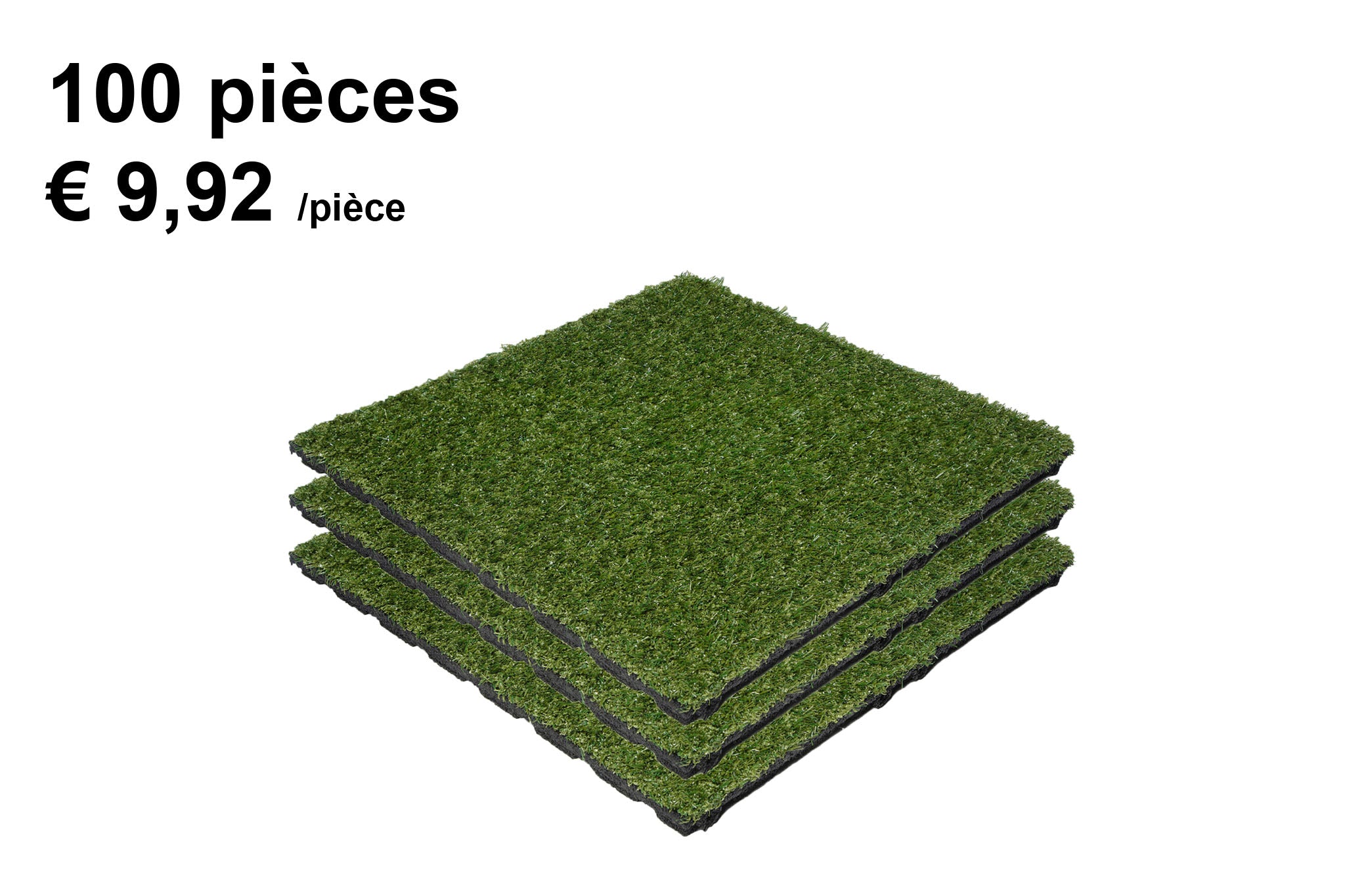 Gardenas dalle 100x100x2,5 cm 1m² caoutchouc vert